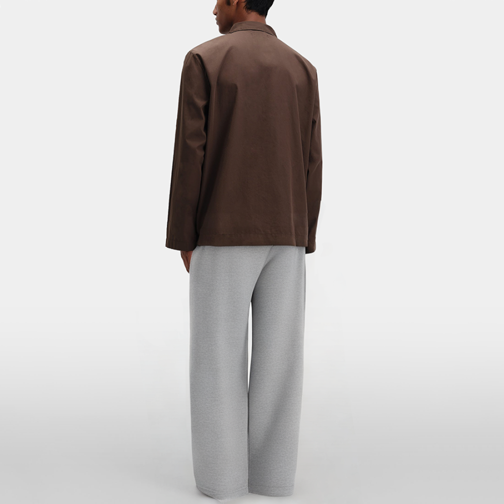 Simple gray elastic waist men's pajama pants