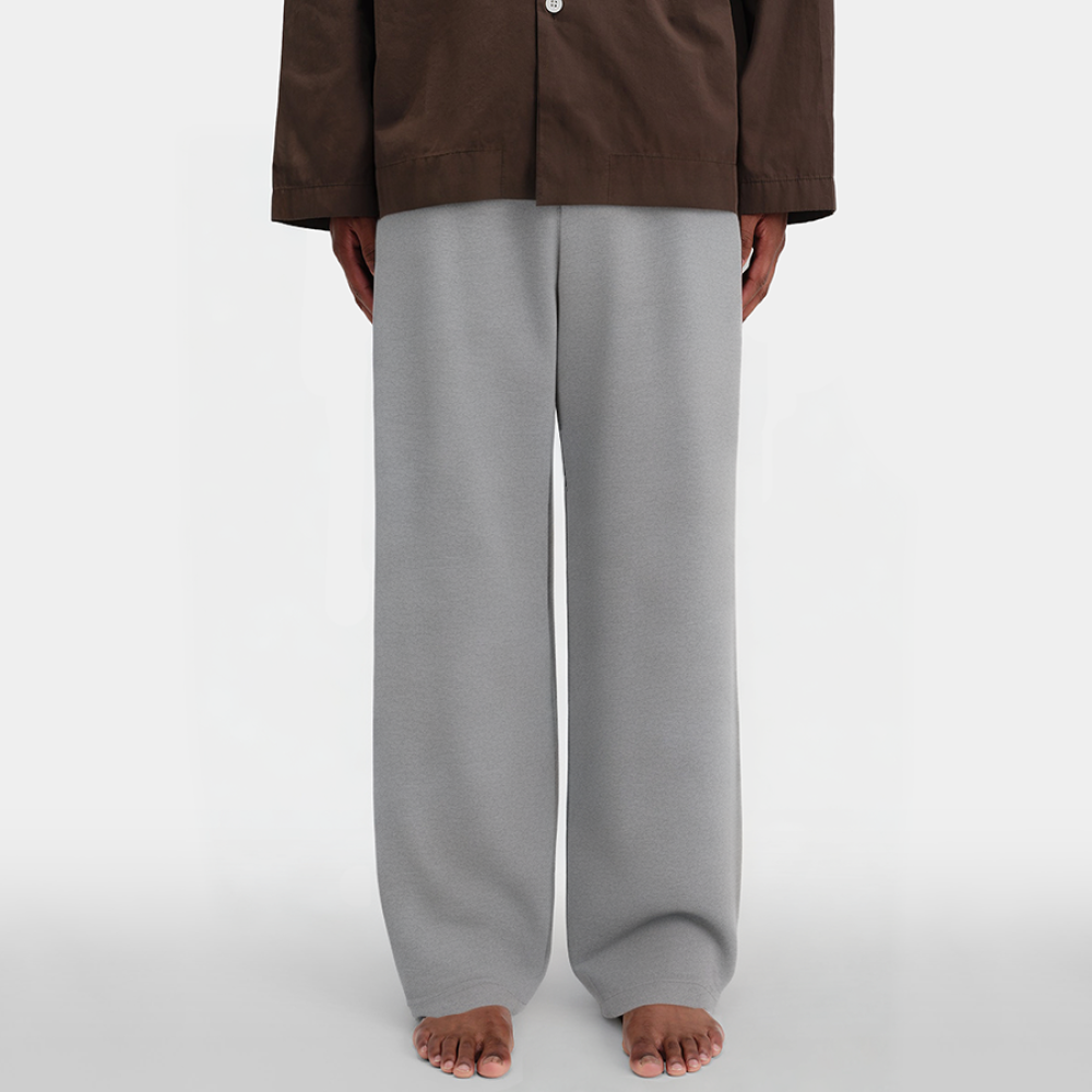 Simple gray elastic waist men's pajama pants