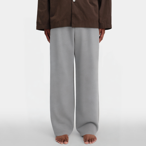 Simple gray elastic waist men's pajama pants