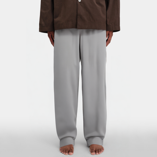 Gray elastic waist slim fit men's pajama pants