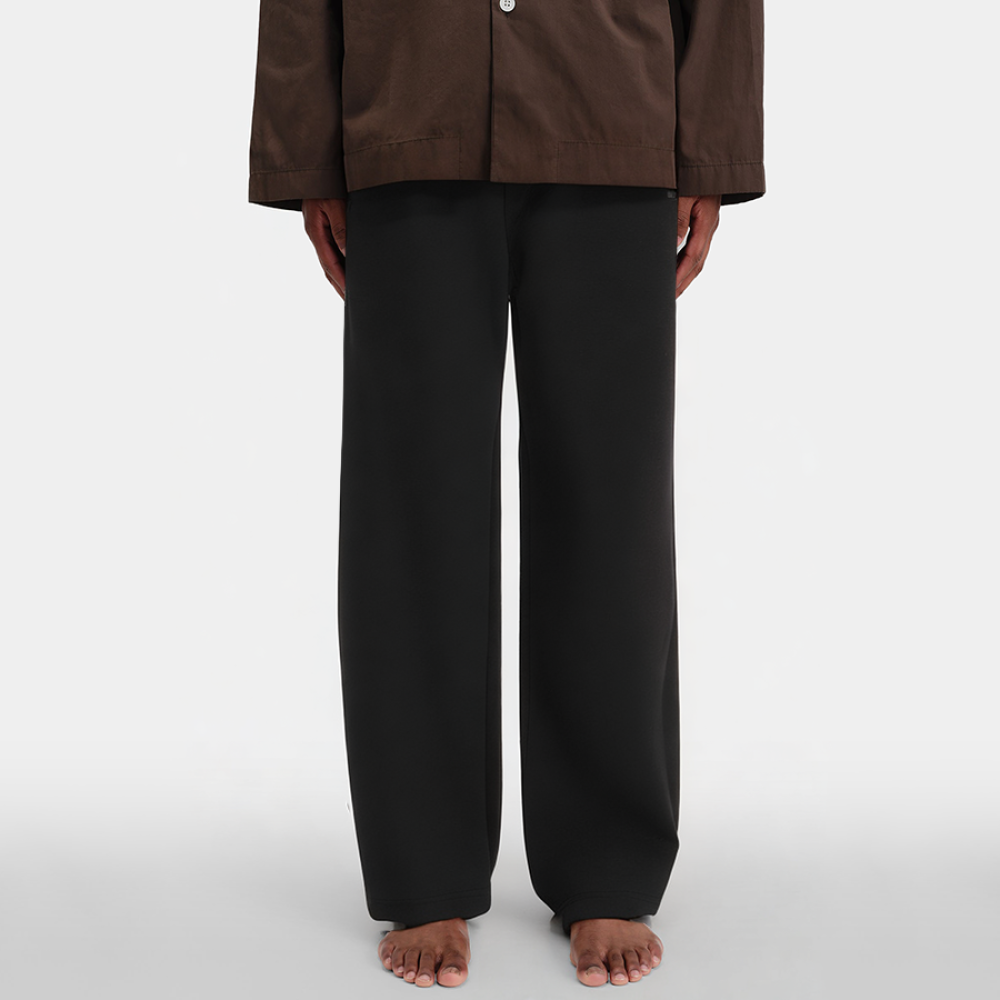 Black casual elastic waist men's pajama pants