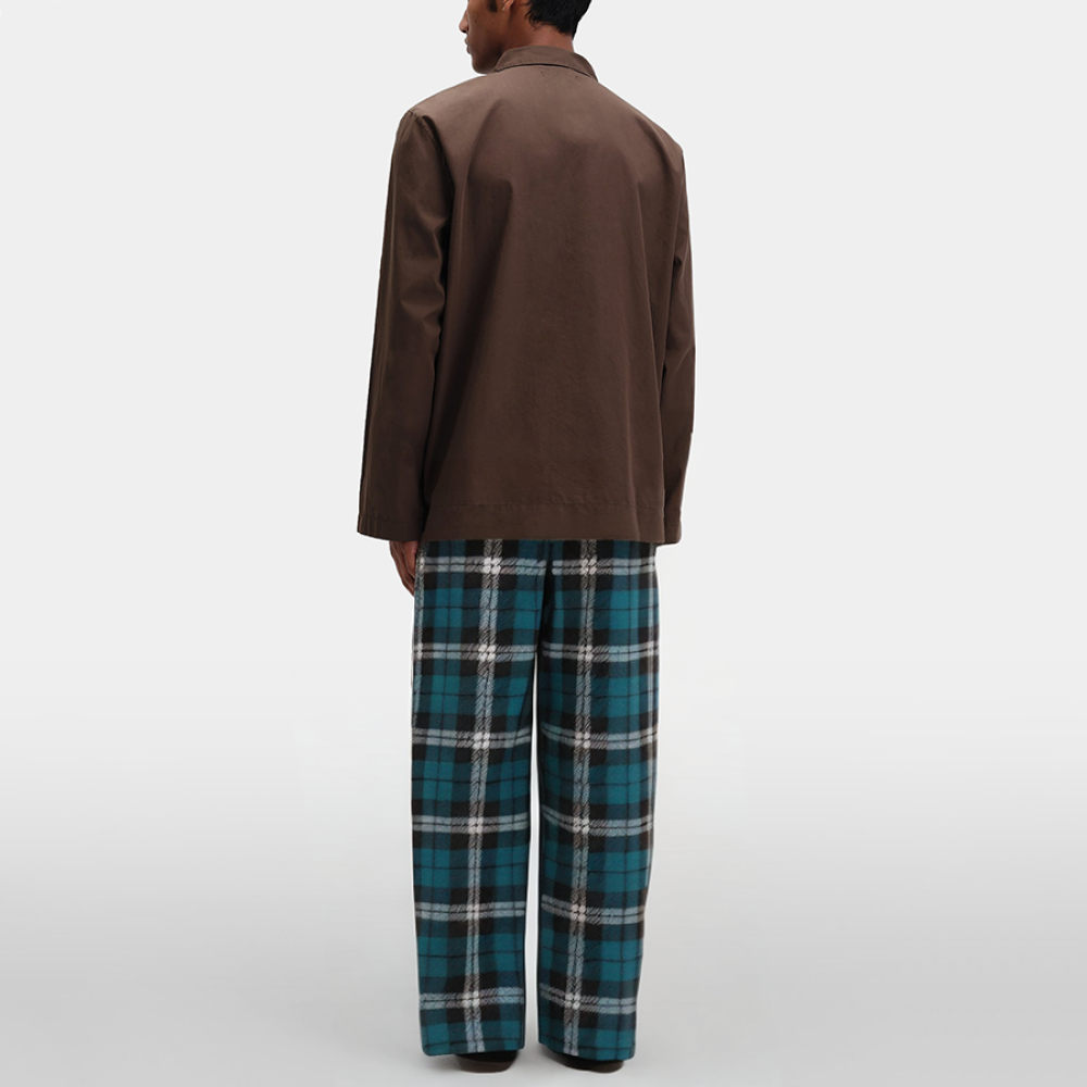Retro plaid straight-leg men's pajama pants