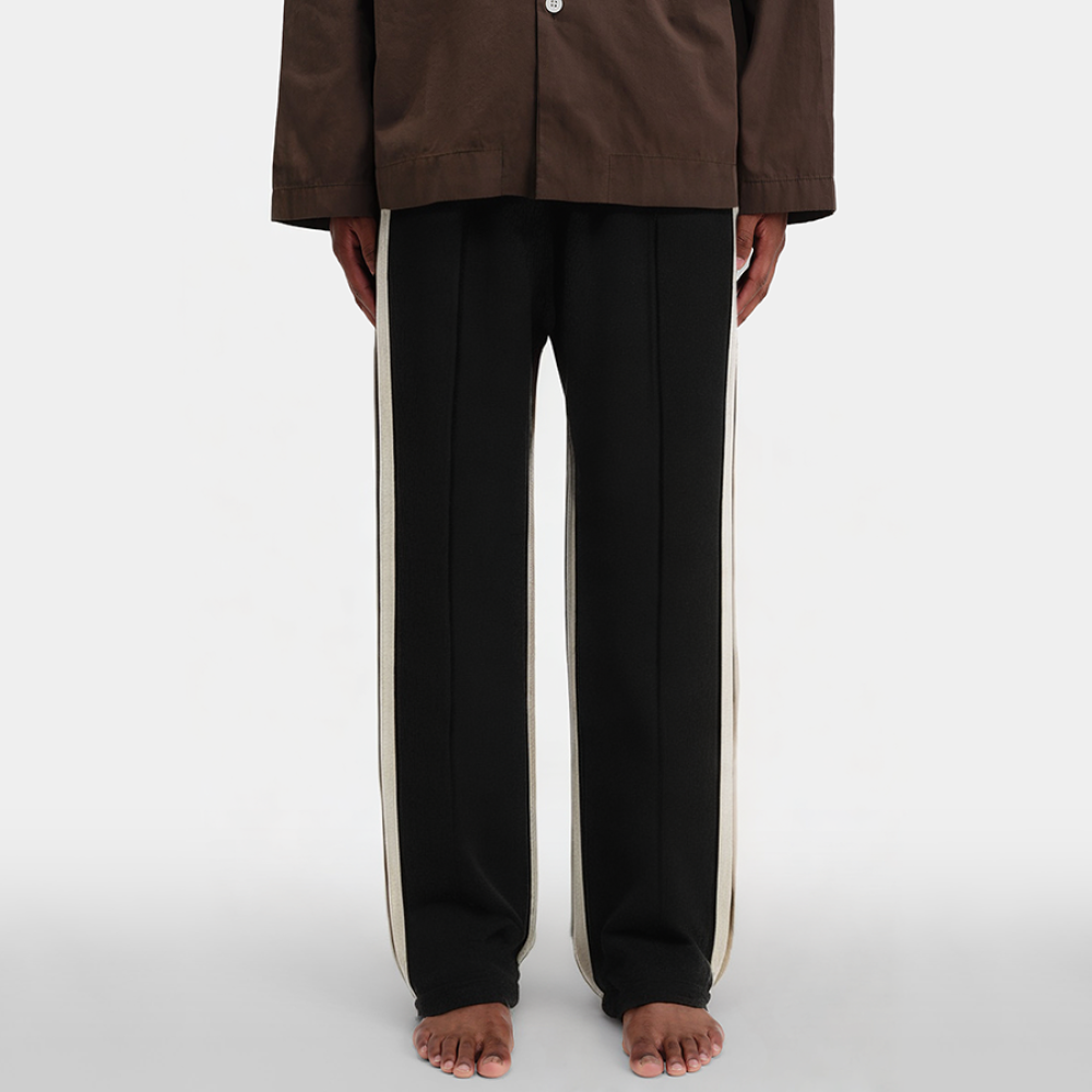 Side stripe elastic waist men's pajama pants