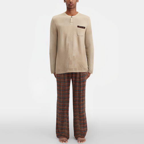 Vintage autumn cotton men's pajama set