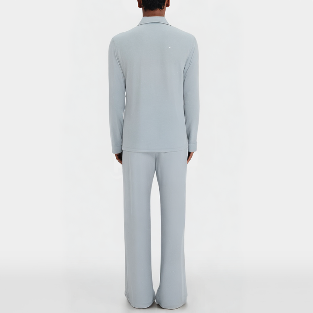 Light blue simple and comfortable men's pajama set