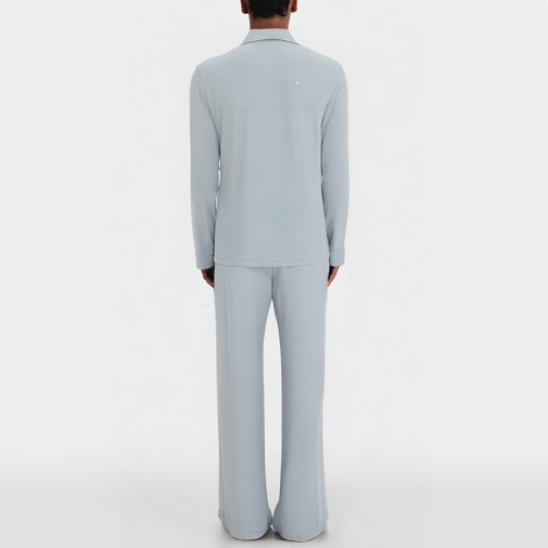 Light blue simple and comfortable men's pajama set