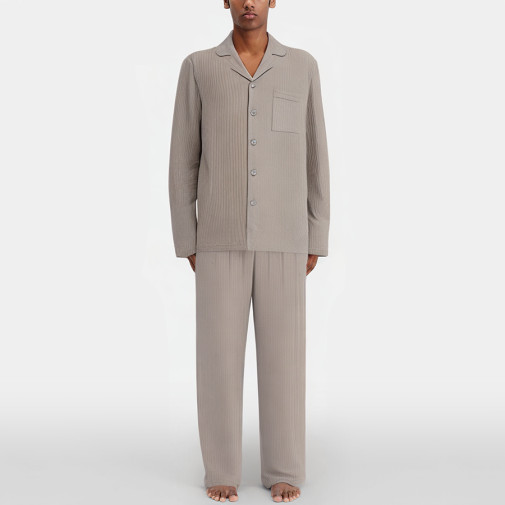 Casual striped knitted men's pajama set