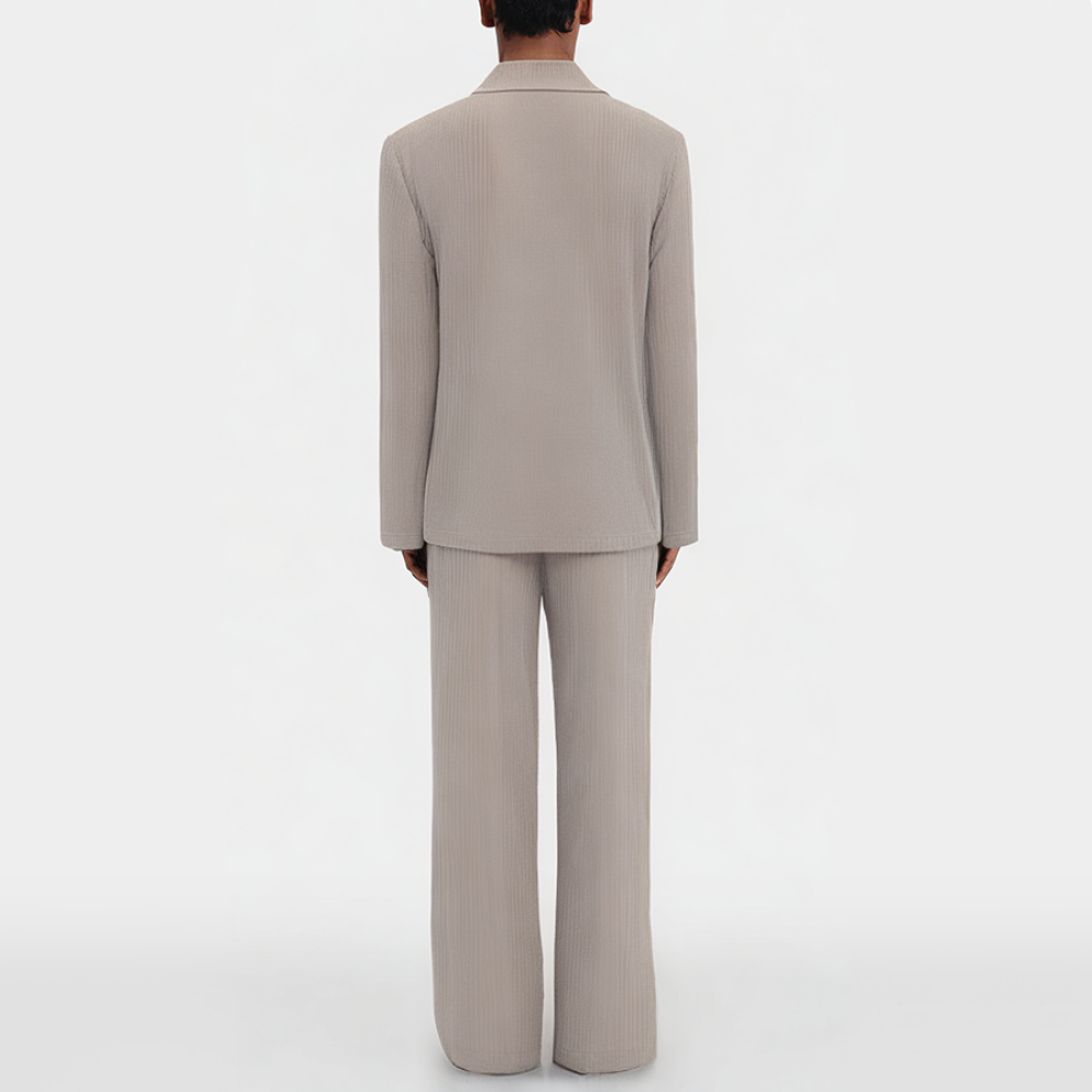 Casual striped knitted men's pajama set