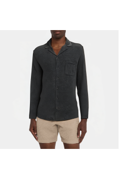 Lightweight lapel men's long sleeve pajamas