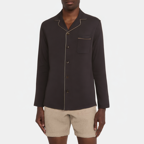 Soft and skin-friendly men's long-sleeved pajamas