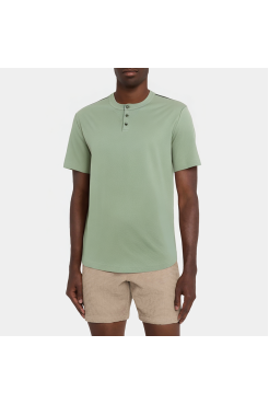 Green round neck men's short-sleeved pajamas