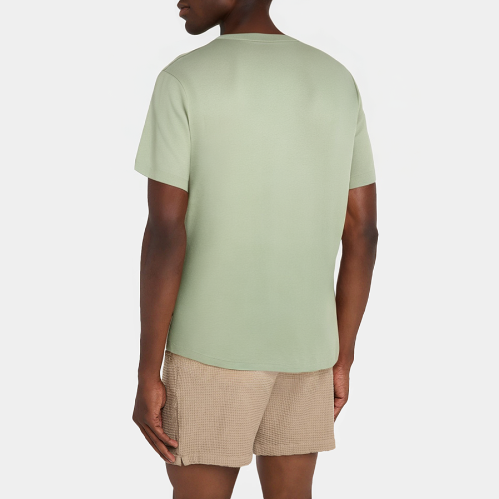 Green round neck men's short-sleeved pajamas