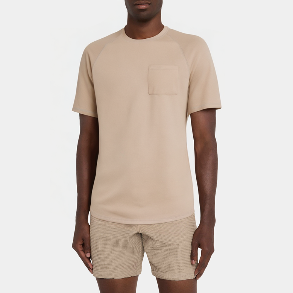 Contrast color stitching casual men's pajamas