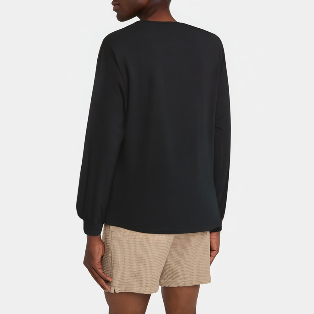 Black comfortable crew neck men's pajamas