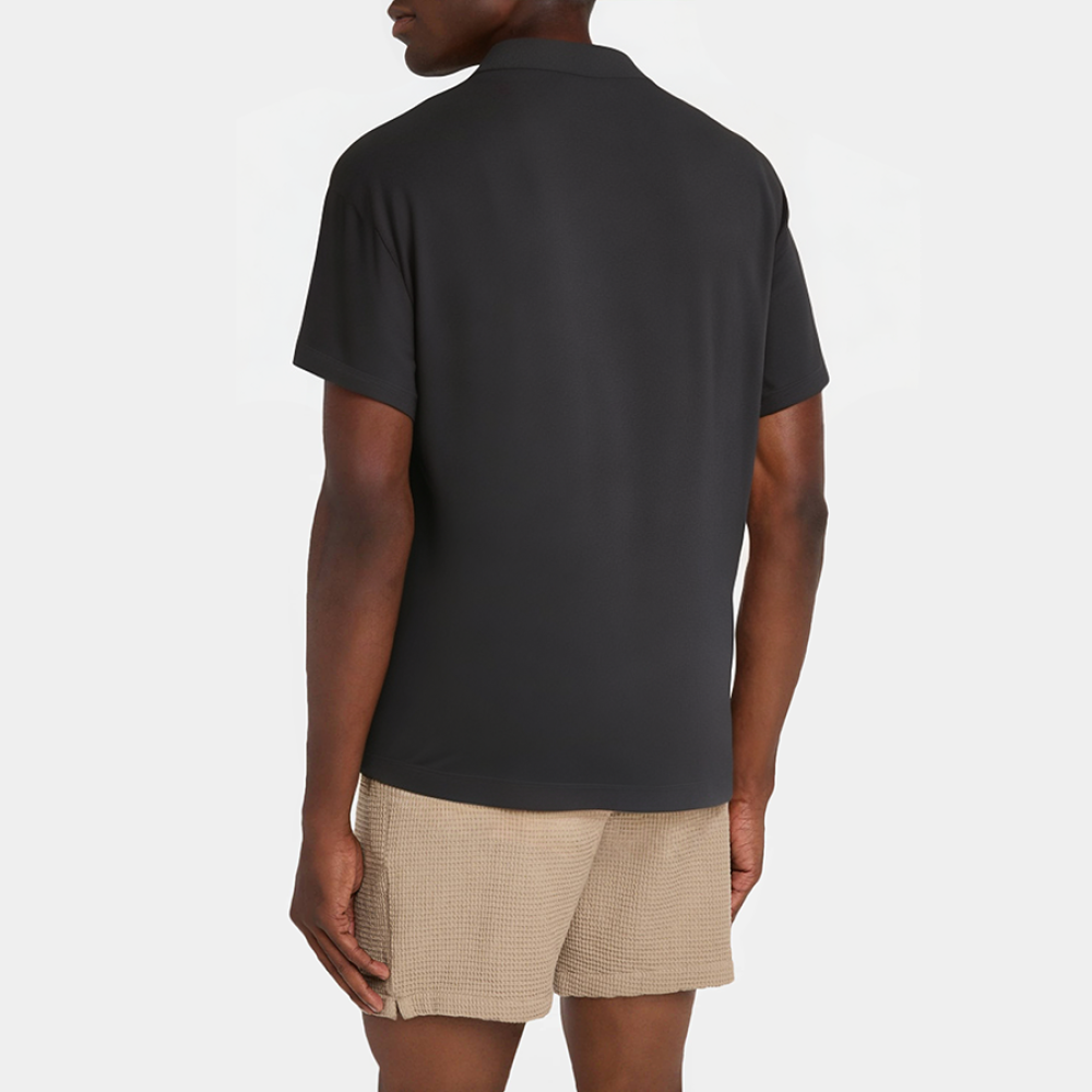 Black lapel short-sleeved men's pajamas