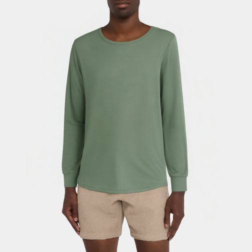 High quality green round neck men's pajamas