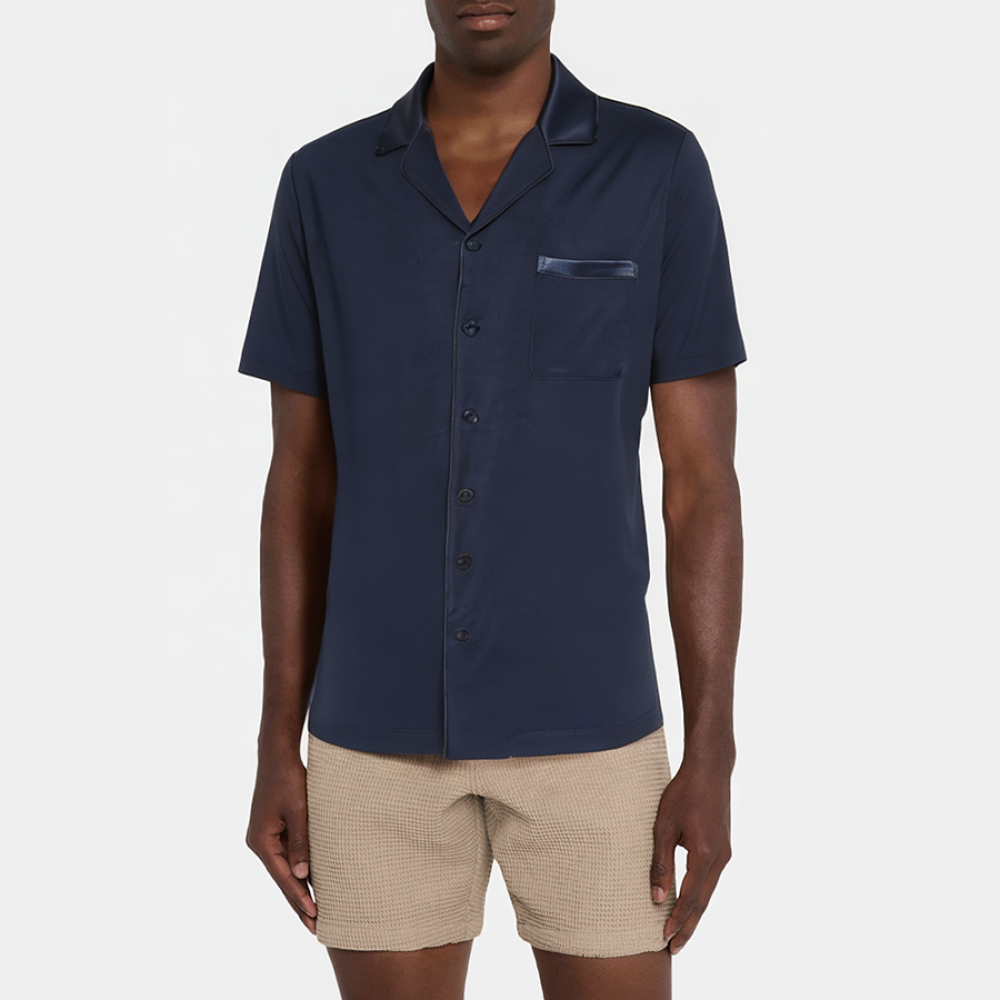 Lapel soft skin-friendly men's pajamas