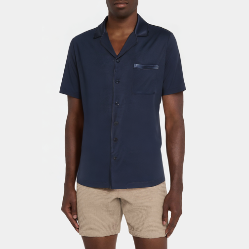 Lapel soft skin-friendly men's pajamas