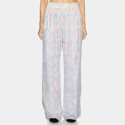 Fashion printed elastic waist women's long pajama pants