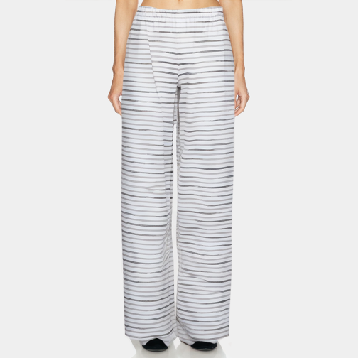 Casual striped straight-leg women's long pajama pants