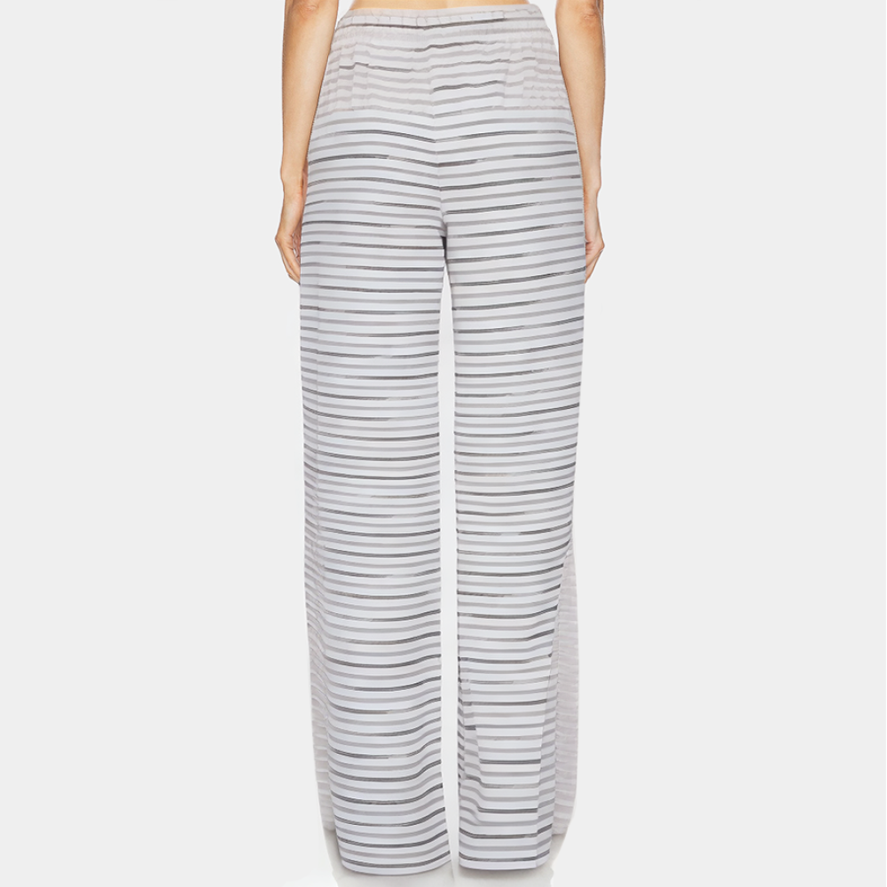 Casual striped straight-leg women's long pajama pants