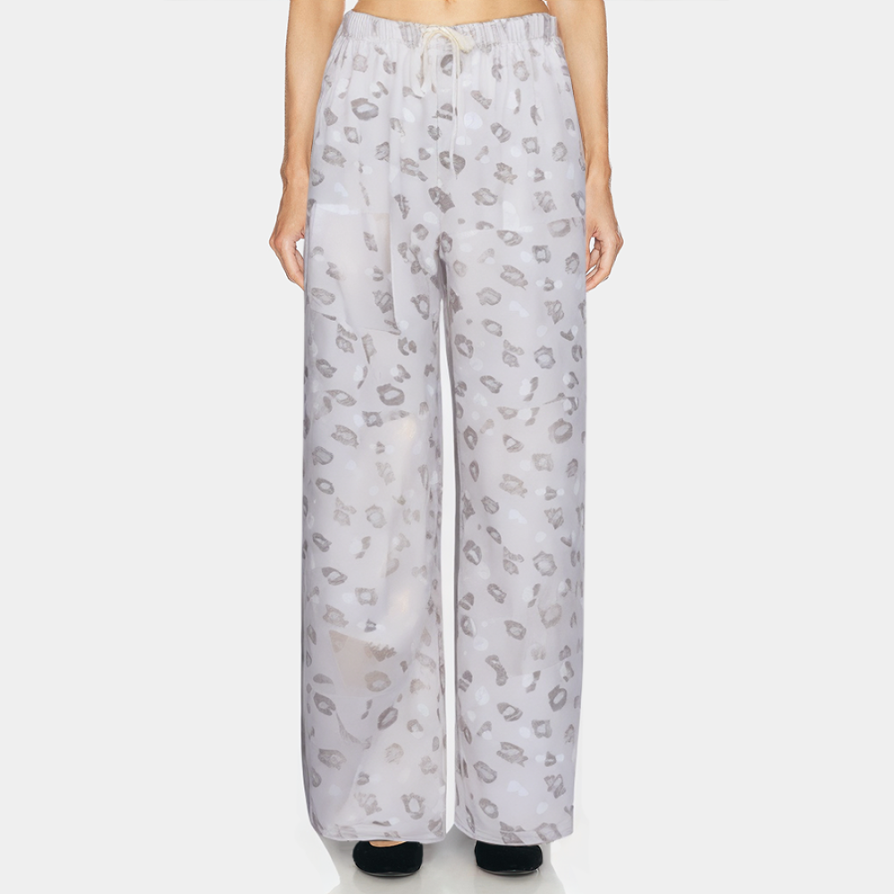 Straight elastic waist women's long pajama pants