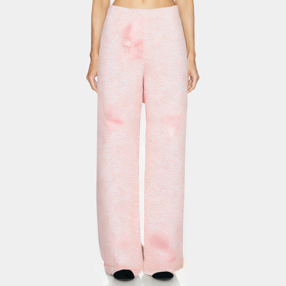 Thin straight-leg women's long pajama pants