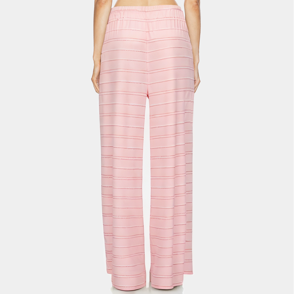 Pink plaid straight-leg women's pajama pants
