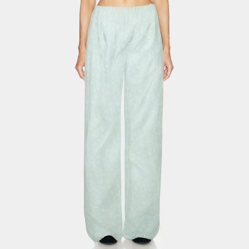 Pure cotton straight-leg women's long pajama pants