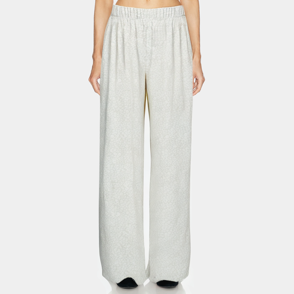 Floral casual straight-leg women's long pajama pants