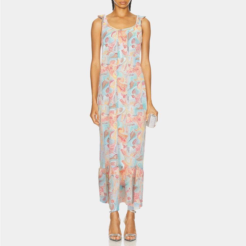 Sweet round neck open back women's nightgown