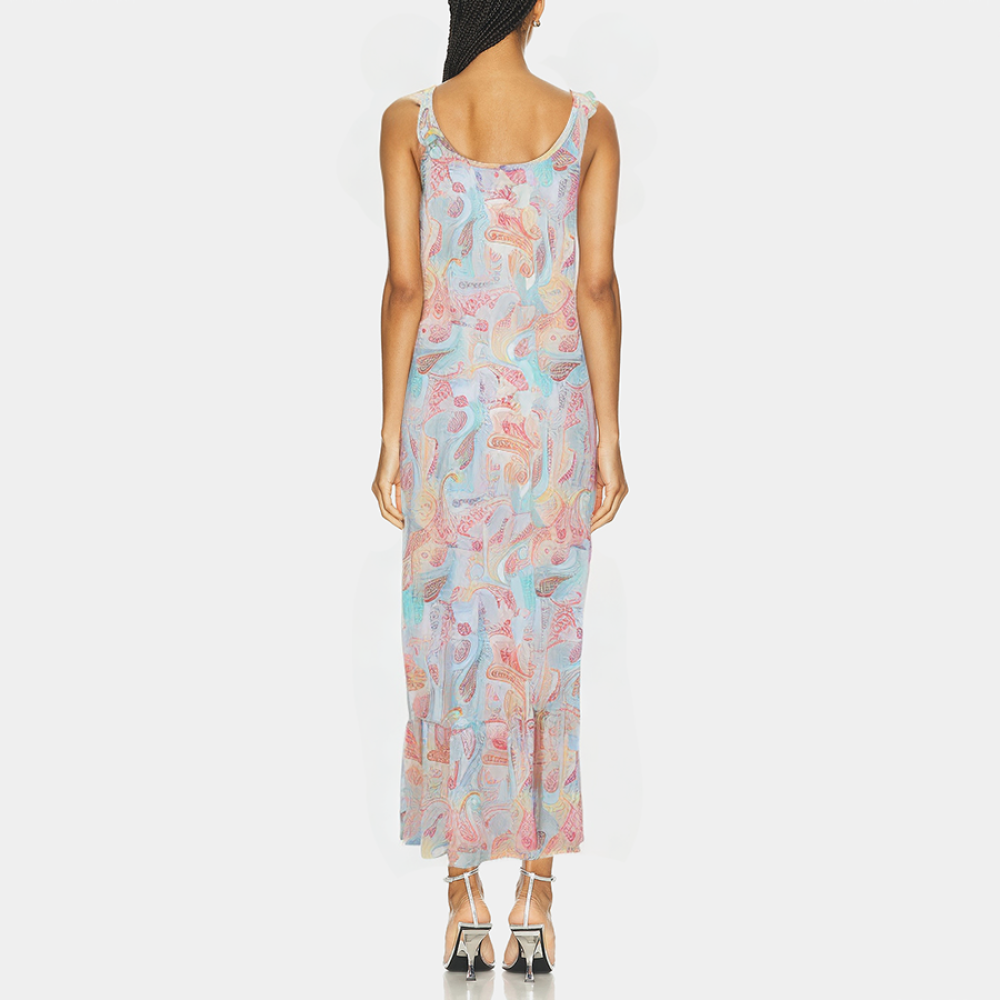 Sweet round neck open back women's nightgown