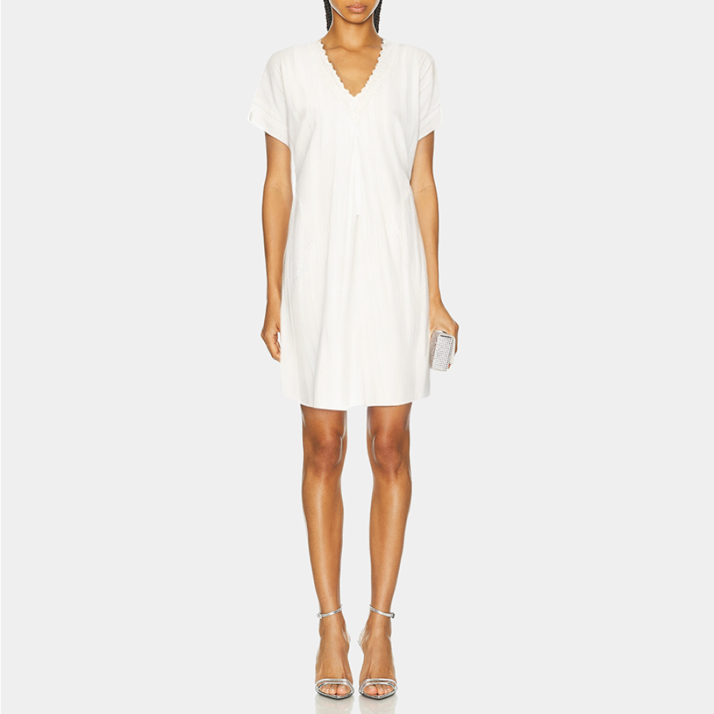 Elegant striped short-sleeved women's nightdress