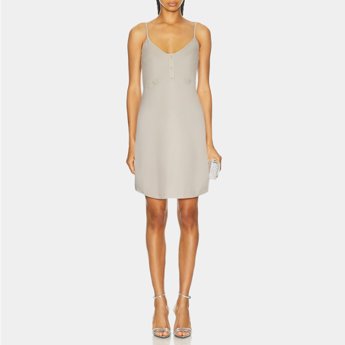 Gray V-neck breathable women's nightgown