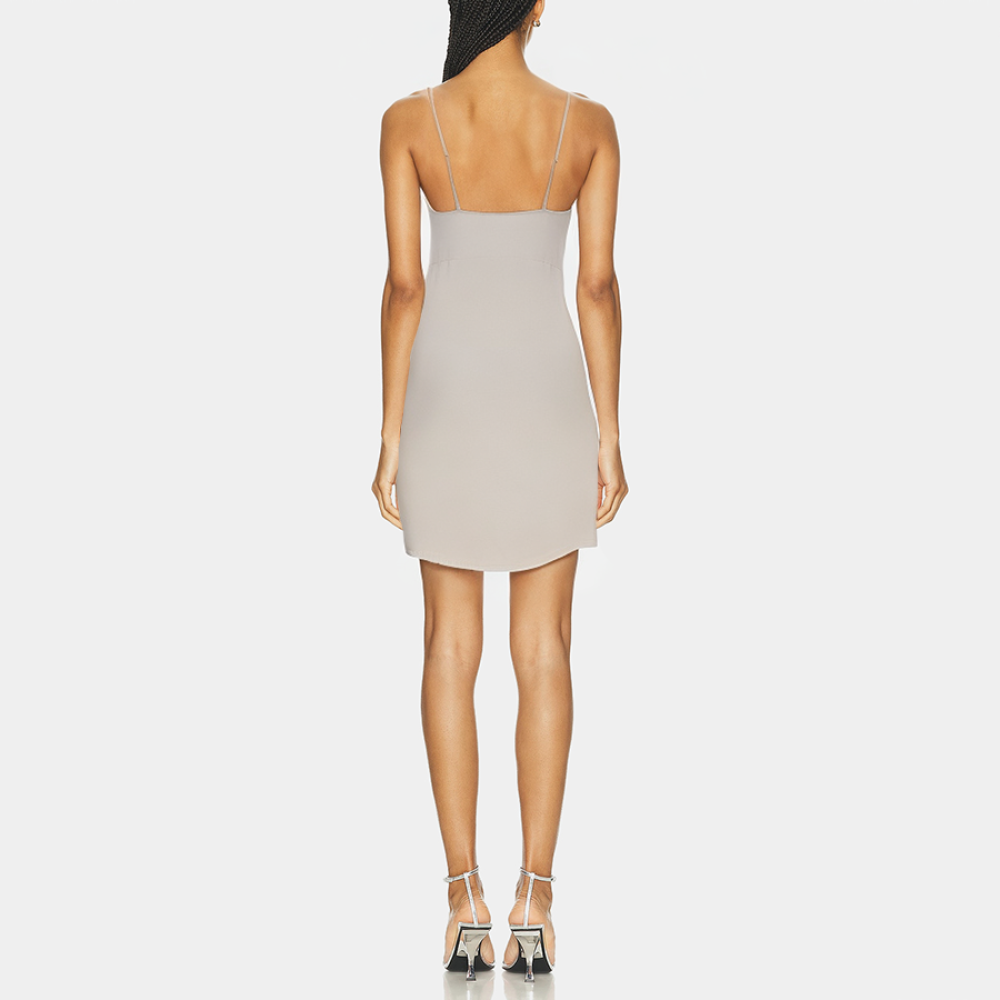 Gray V-neck breathable women's nightgown