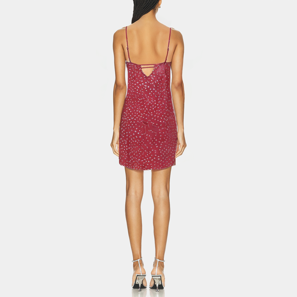 Heart-print sleeveless women's nightdress