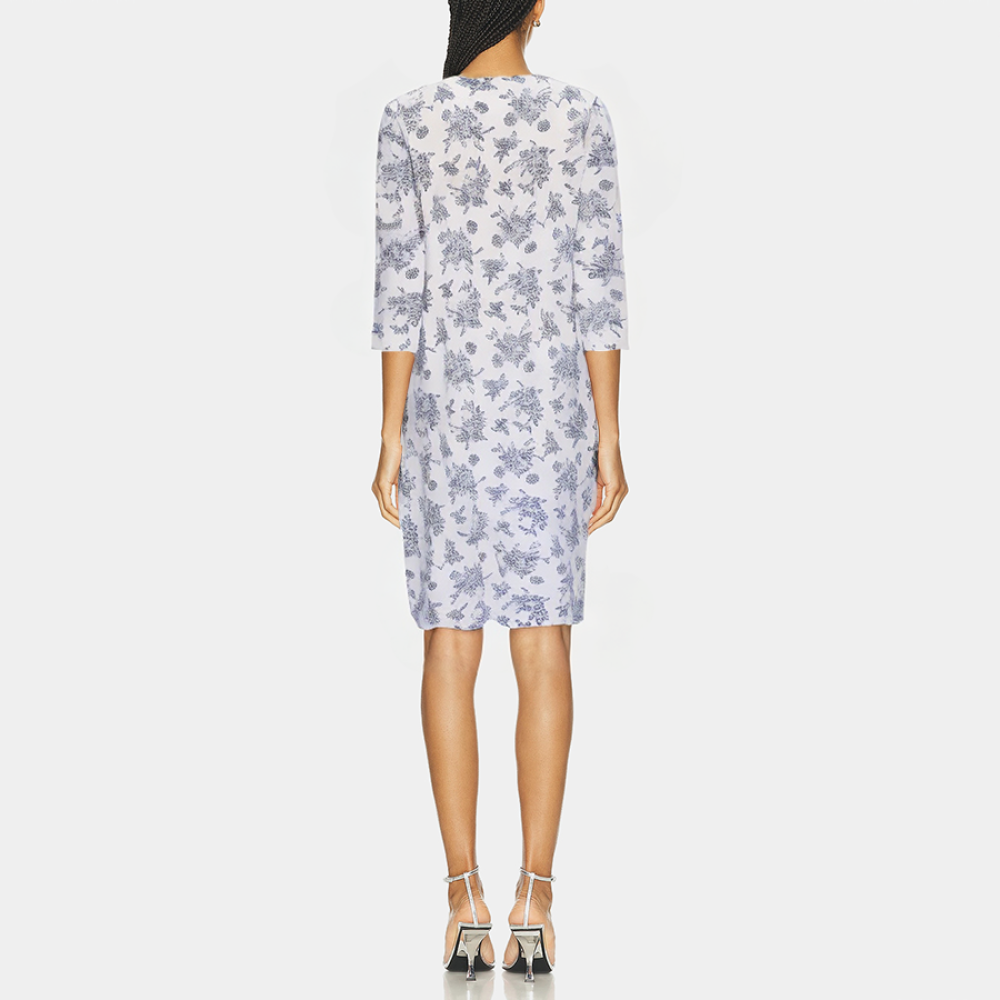 Floral print v-neck women's nightdress