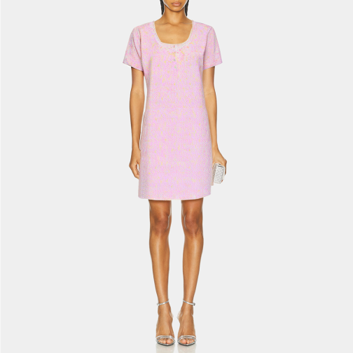 Pink floral casual women's nightgown