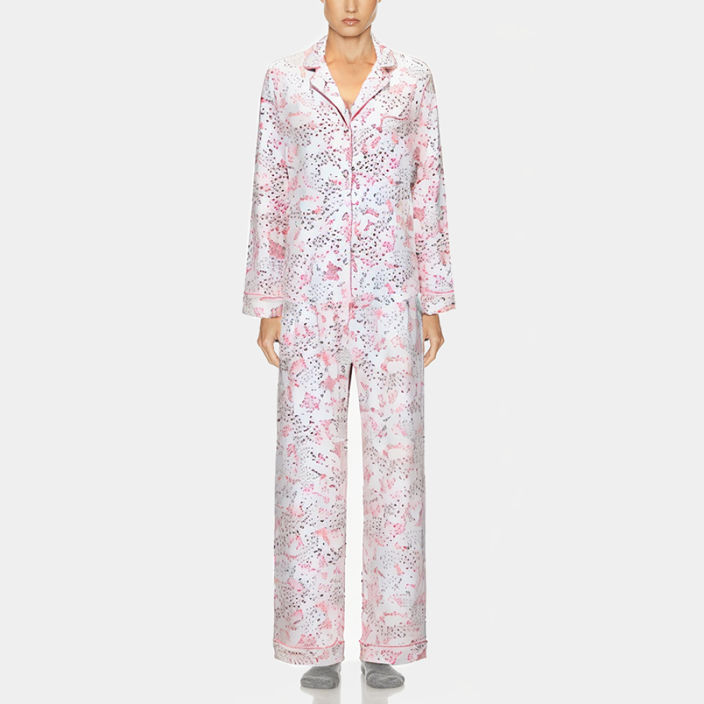 Fashionable floral breathable women's pajamas set