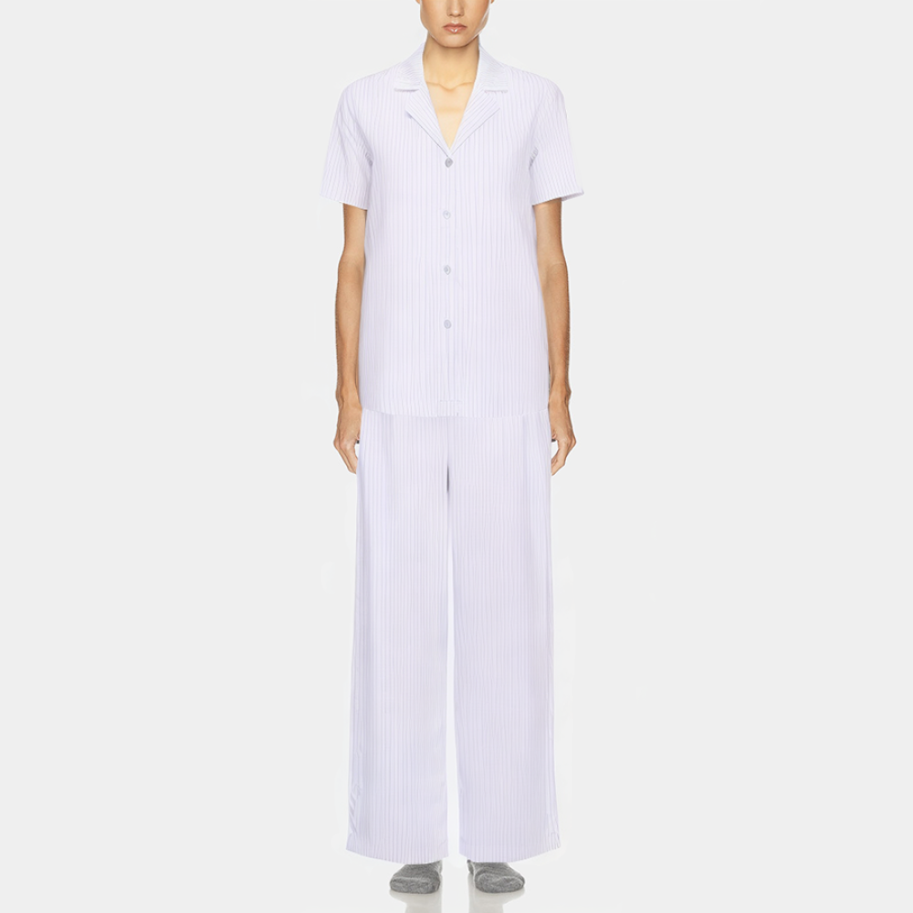 Luxe striped comfortable women's pajama set