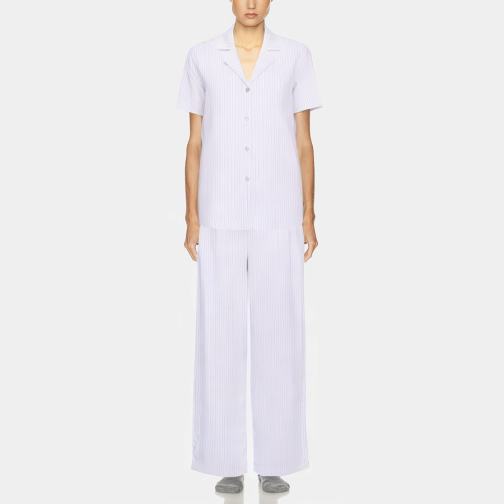 Luxe striped comfortable women's pajama set