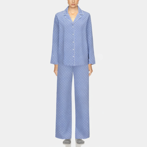 Fashionable blue printed women's pajama set