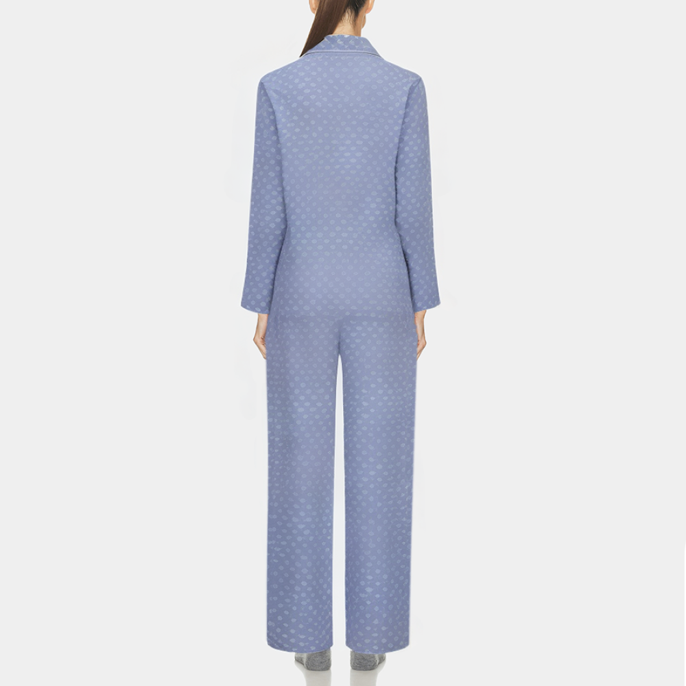 Fashionable blue printed women's pajama set