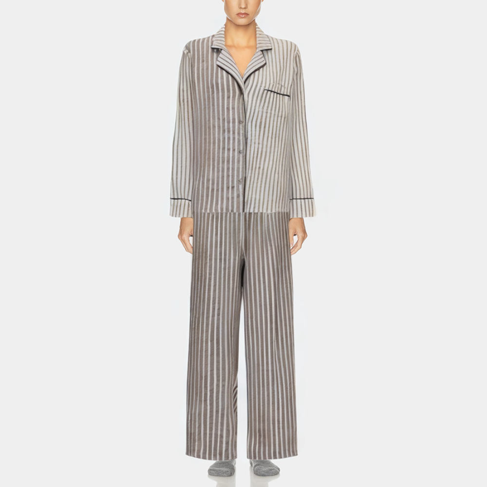 Soft striped casual women's pajama set