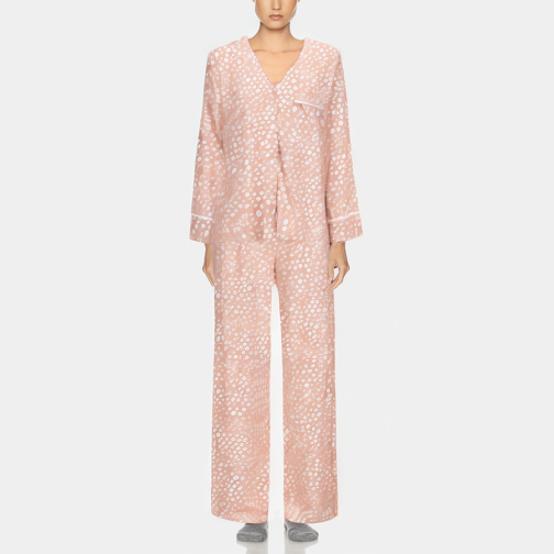 Fashionable breathable long women's pajamas set