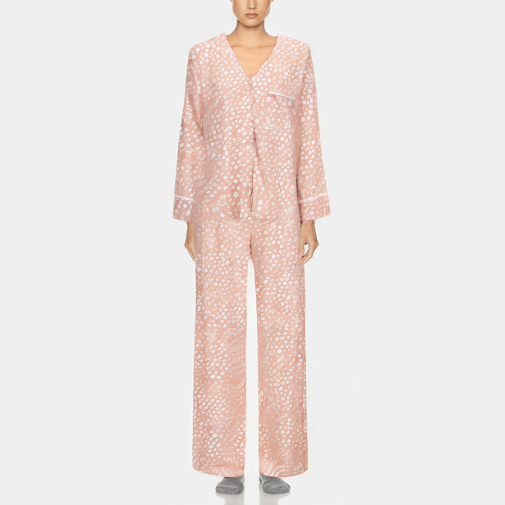 Fashionable breathable long women's pajamas set