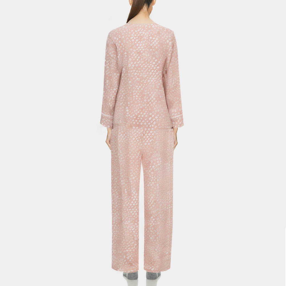 Fashionable breathable long women's pajamas set