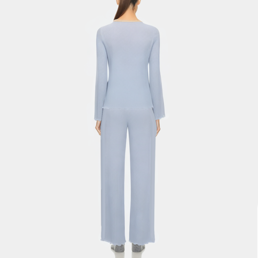 Autumn waffle knit women's pajama set