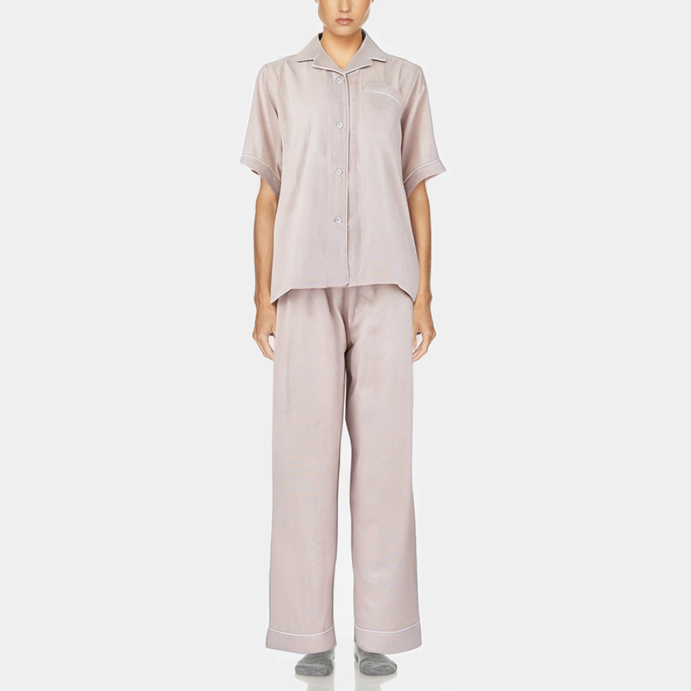Pink casual cotton women's pajama set