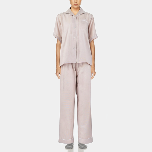 Pink casual cotton women's pajama set